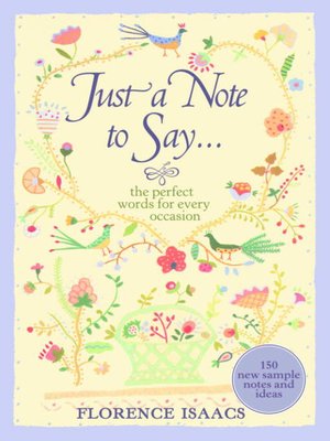 cover image of Just a Note to Say . . .